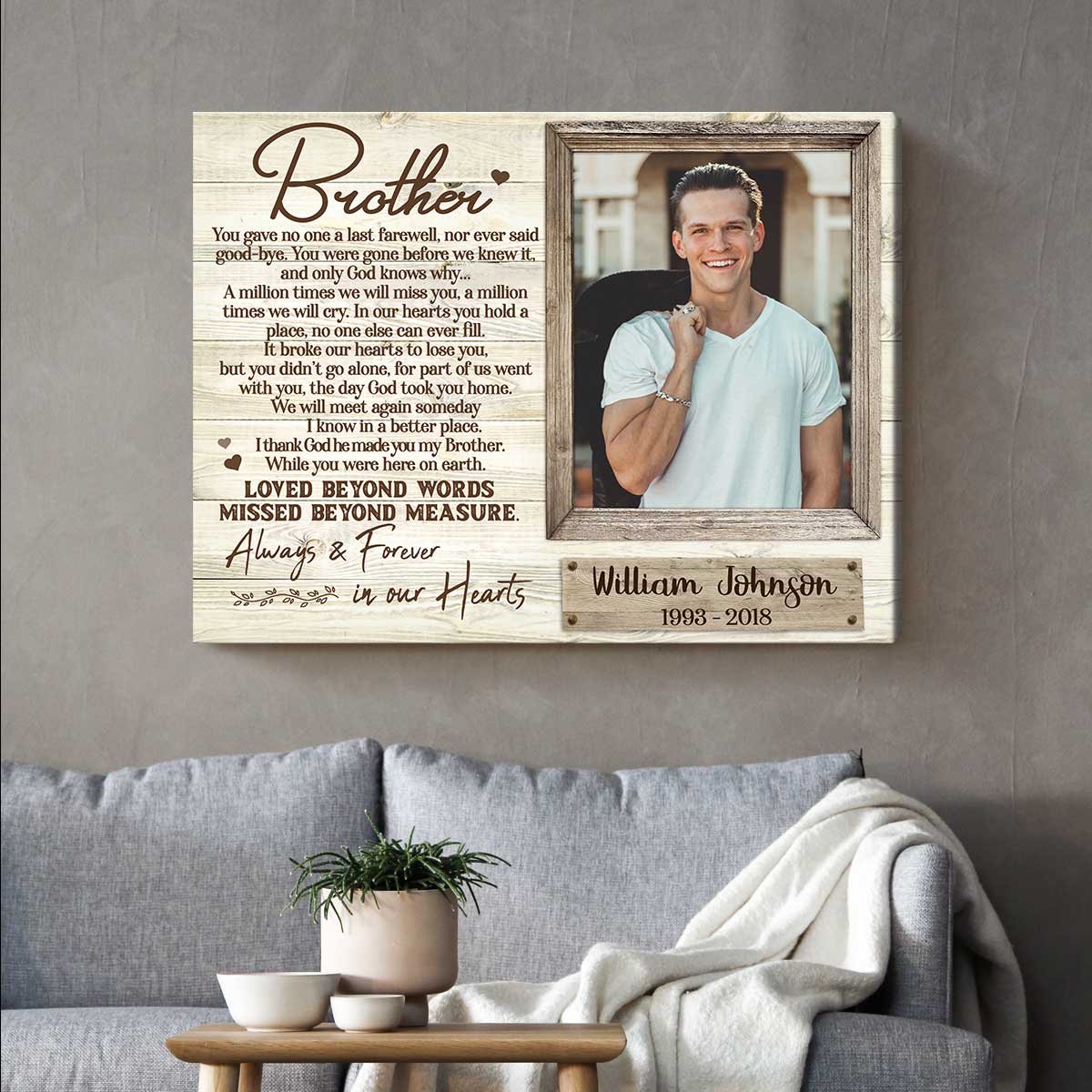 Personalized Memorial Gifts For Loss Of Daughter, Memorial Canvas, Picture Frame for Lost Loved One
