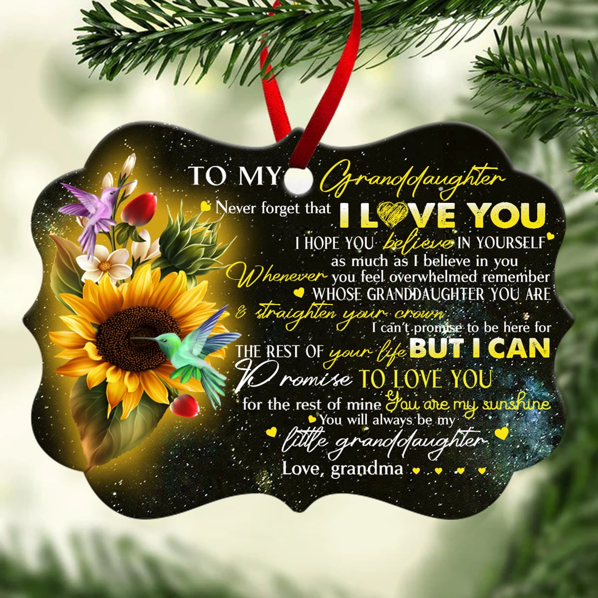 Gift For Granddaughter Ornament , You Are My Sunshine Lover From Grandma, Grandpa 1666336049592.jpg