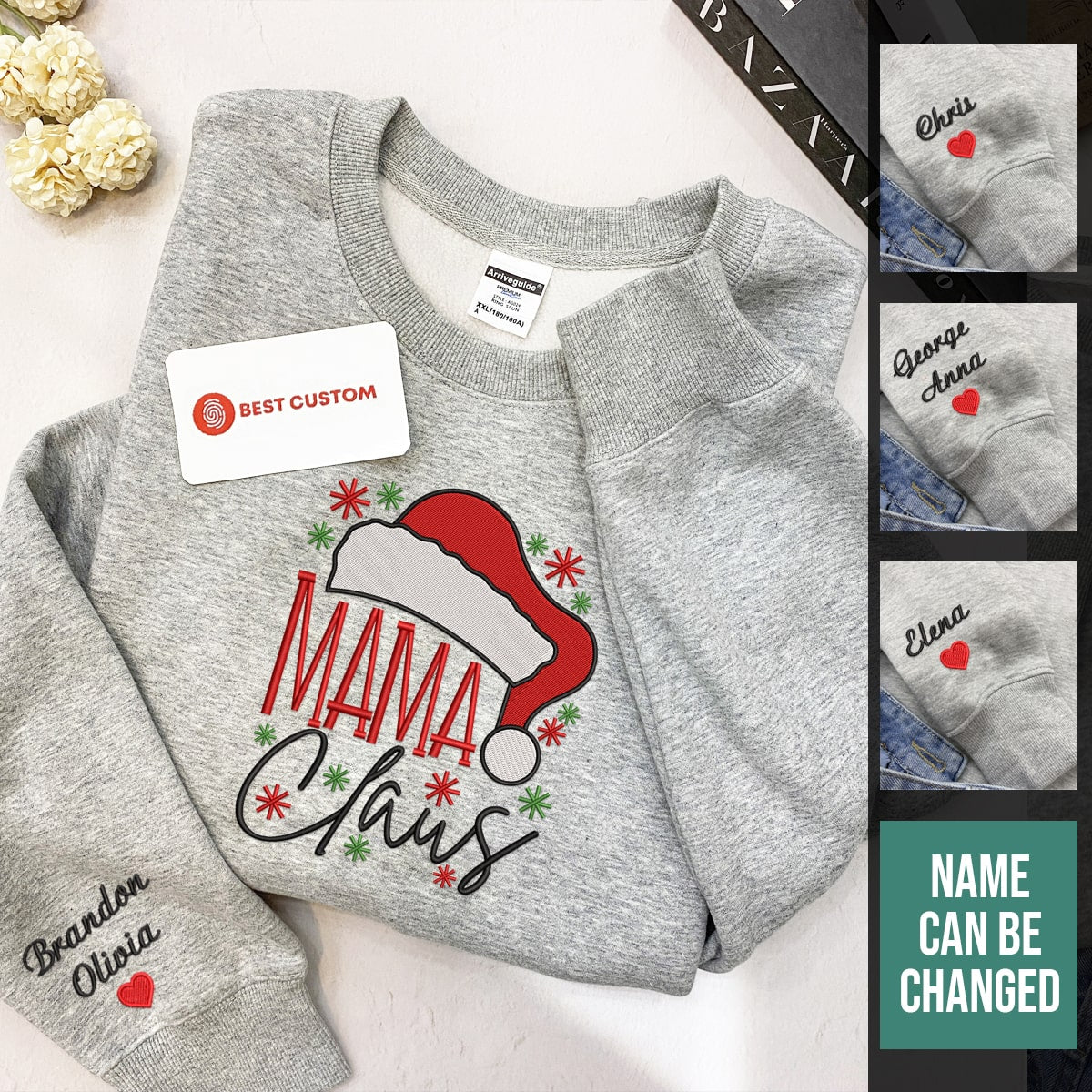 Mama Claus Santa Hat Embroidered Apparel Gift For Mother 1697862140269.jpg
