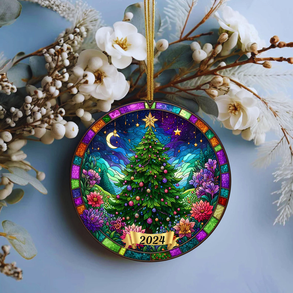 christmas tree ornament christmas 2024 ornament stained glass suncatcher new ornament 2024 christmas tree decoration 1725332701160.jpg