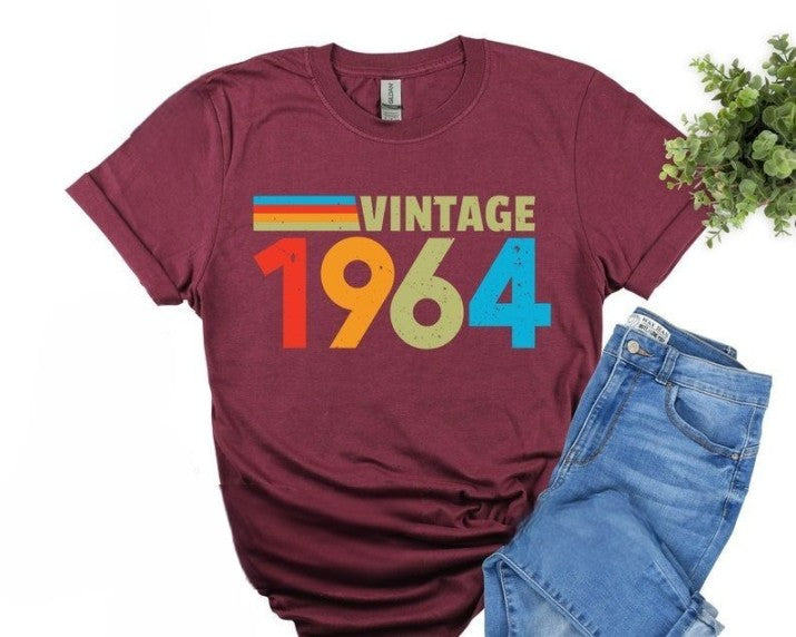 vintage 1964 tshirt 60th birthday t shirt 2024 fiftieth gift ideas mens women tshirt 1964 birthday shirt custom birthday tee 2024 tee 1729073122193.jpg