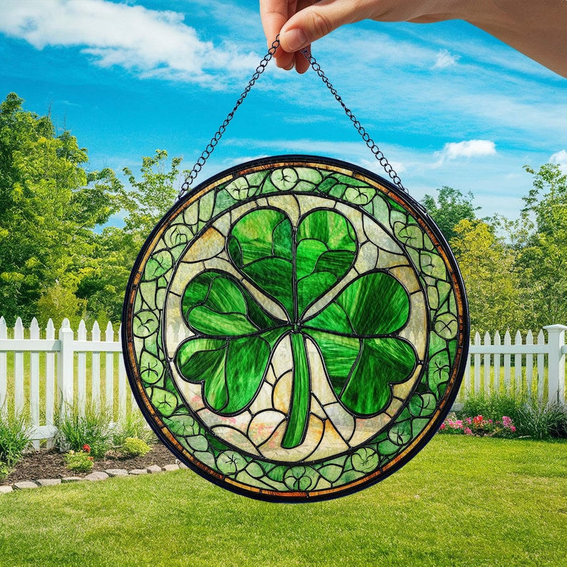shamrock stained glass suncatcher shamrock suncatcher shamrock glass hangingsst patricks day decoration irish giftirish shamrock gift 1738918906169.jpg
