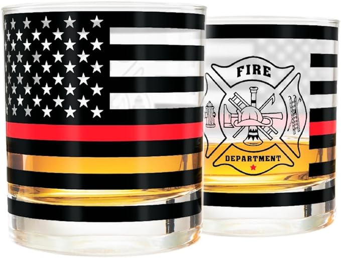thin red line firefighter whiskey glasses classic glass drinkware with fire fighter flag graphics 1747118713860.jpg