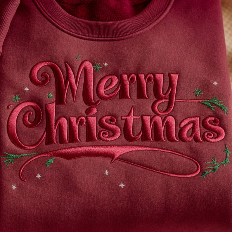 Embroidered Merry Christmas Sweatshirt Holiday Family Shirt 1763455654986.jpg