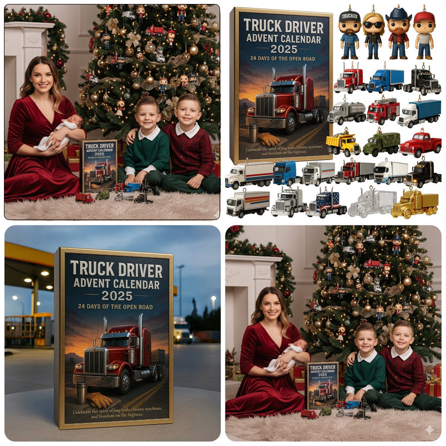 2025 Truck Driver Advent Calendar Truck Driver Advent Calendar 2025 Christmas Gift Box 24 Days Of The Open Road With Assorted Truck Trucker Figurine Ornaments 1763782930523.jpg