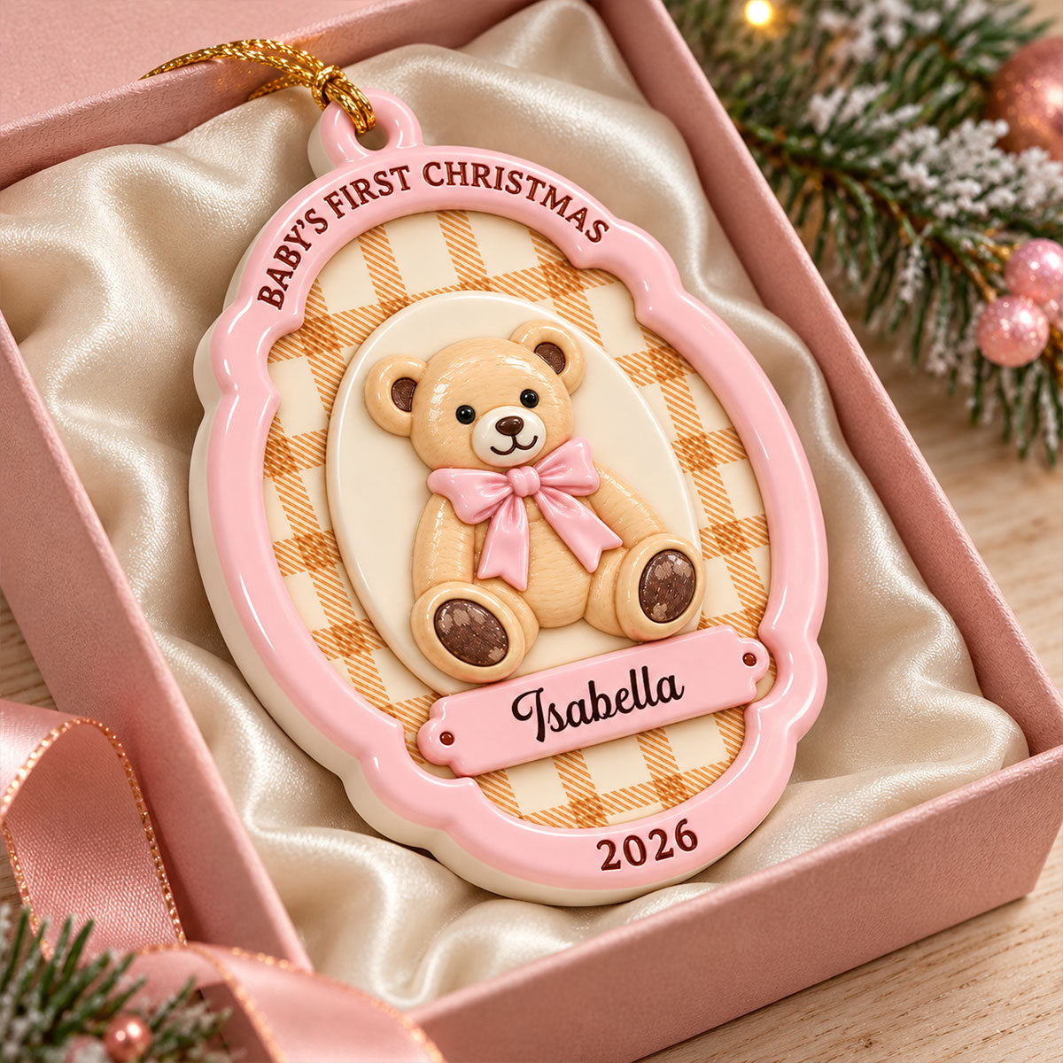 Personalized Baby's First Christmas Teddy Bear Ornament - Custom Name and 2026 Keepsake for Newborns - Real 3D Raised Ornament 189902f4-bc47-4b8c-bad6-029b5cf38e4f-4.jpg