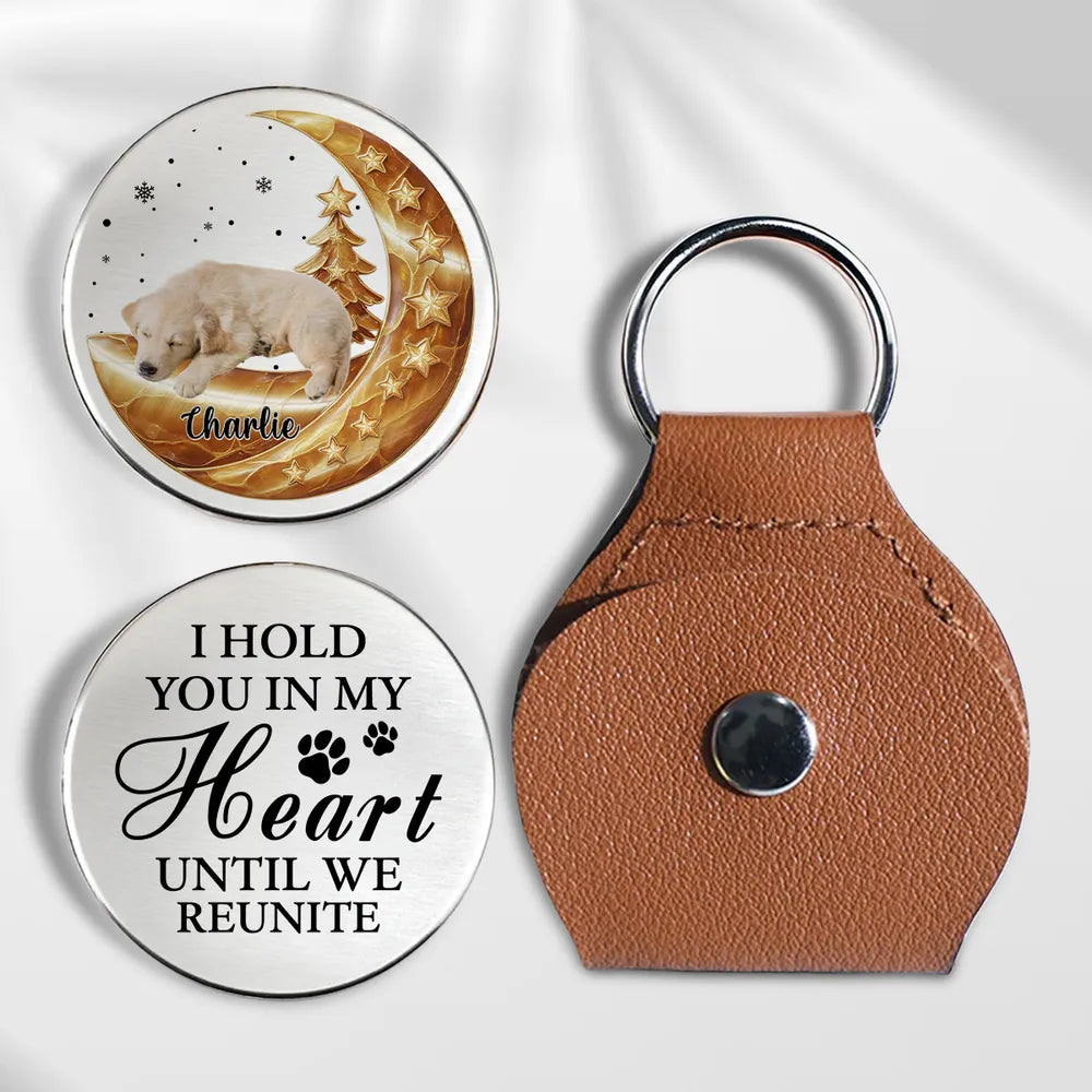 Hold You In My Heart Until Reunite Pearl Moon - Personalized Pocket Hug - Memorial Pet, Gift For Per Owner