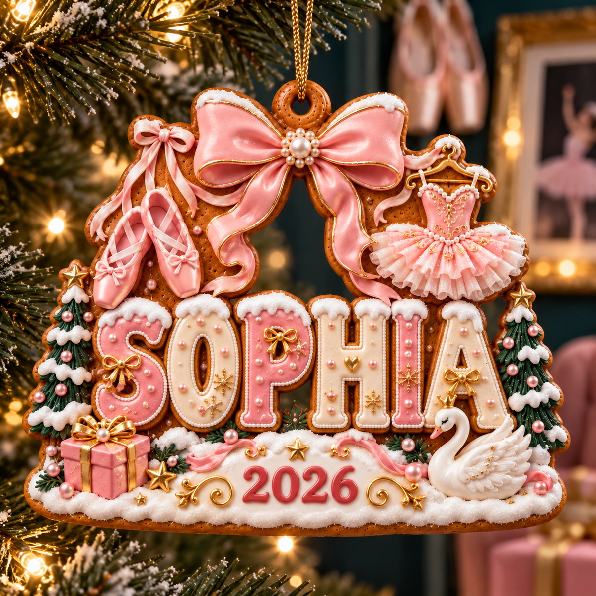 Personalized Ballet Christmas Ornament 2026 – Custom Name with Pink Ballet Shoes, Tutu and Swan, Keepsake Gift for Ballerinas and Dance Lovers 1c2d4ea8-bcfe-4313-ae57-f2c5a5d34316-Sophia-Ballet-Christmas-Ornament-1.png