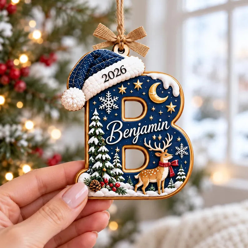 Personalized Initial 3D Relief Ornament, Custom Name Letter with Santa Hat, Christmas Tree Decor, Kids Gift, Family Holiday Keepsake 23925b28-1e0f-4cb8-9065-f644c56455af-gjtyy-8-.webp