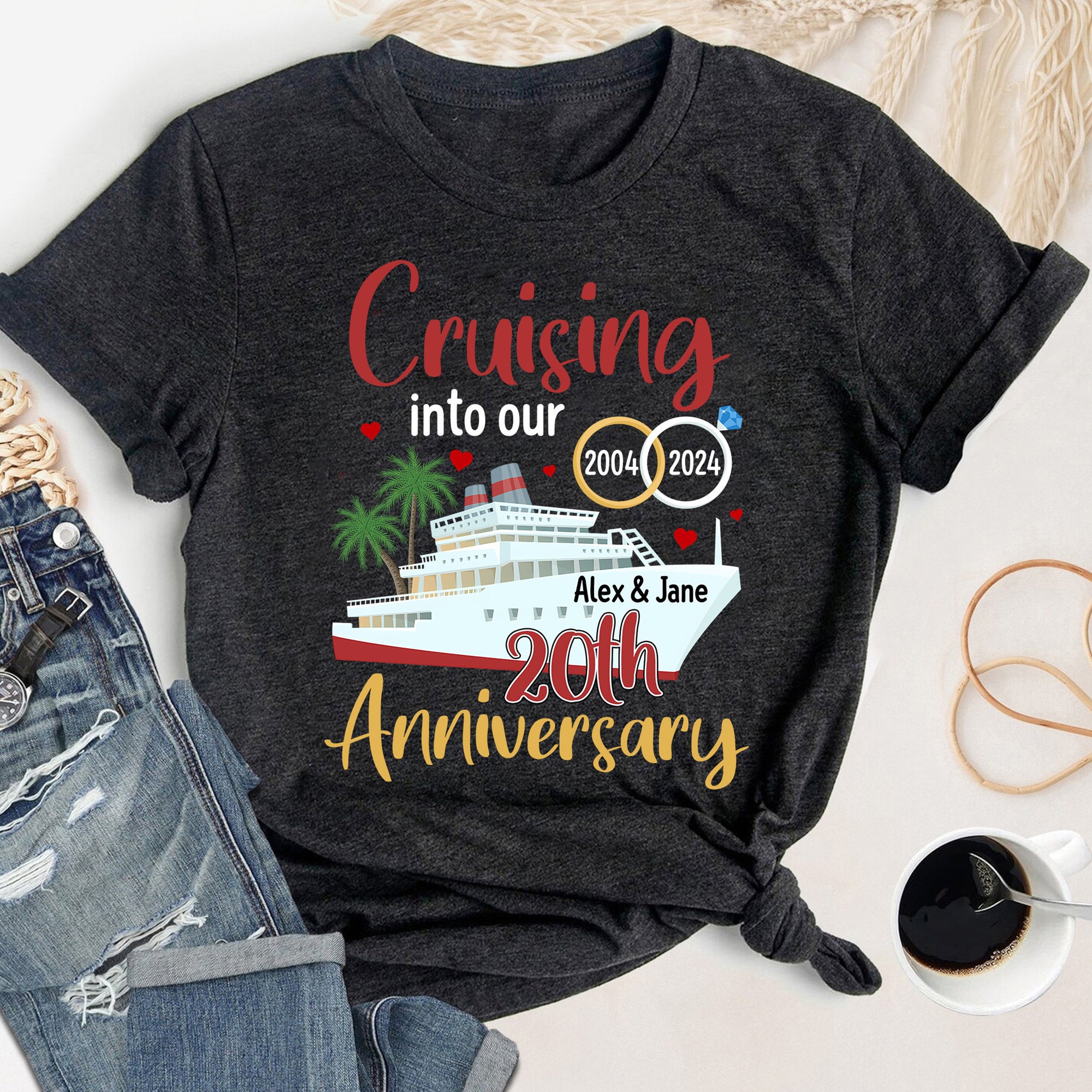 Cruising Into Our Anniversary - Personalized Shirt - Gift For Couple