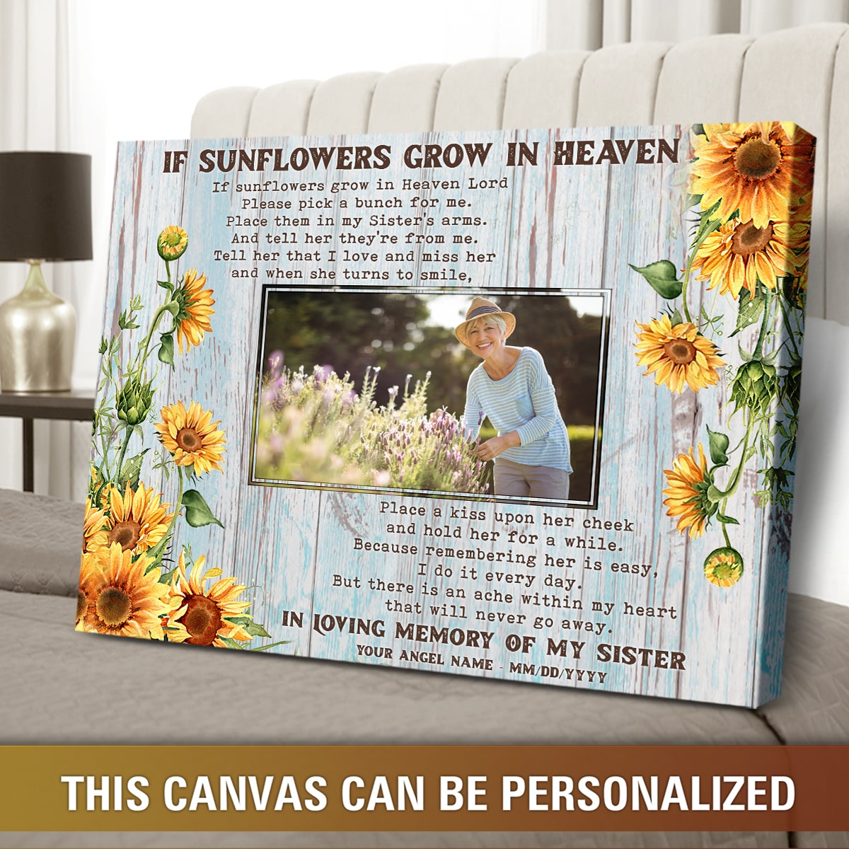 In Loving Memories Of My Sister - Personalized Canvas - Loss Of Sister, Memorial Gift