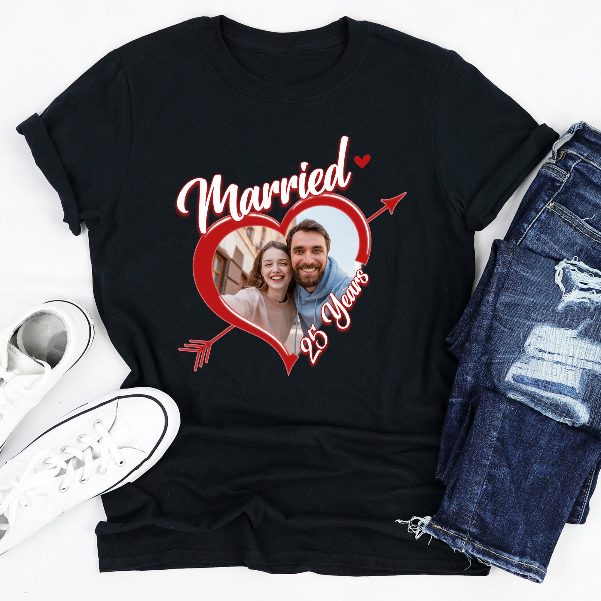 Married For Years Custom Couple Photo - Personalized Shirt - Gift For Couple