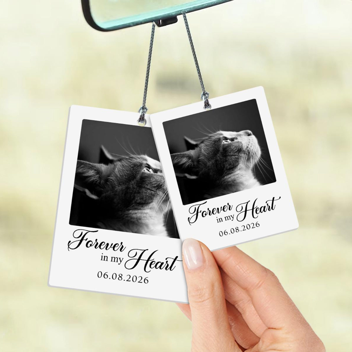 Personalized Pet Photo Car Air Freshener, A Meaningful Keepsake with Photo, Cat Memorial Gifts, Dog Sympathy Gift, Pet Portrait Car Freshie