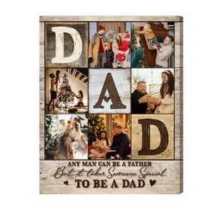 Dad Photo Collage You're The World - Personalized Canvas - Gift For Father, Father's Day, Birthday Gift