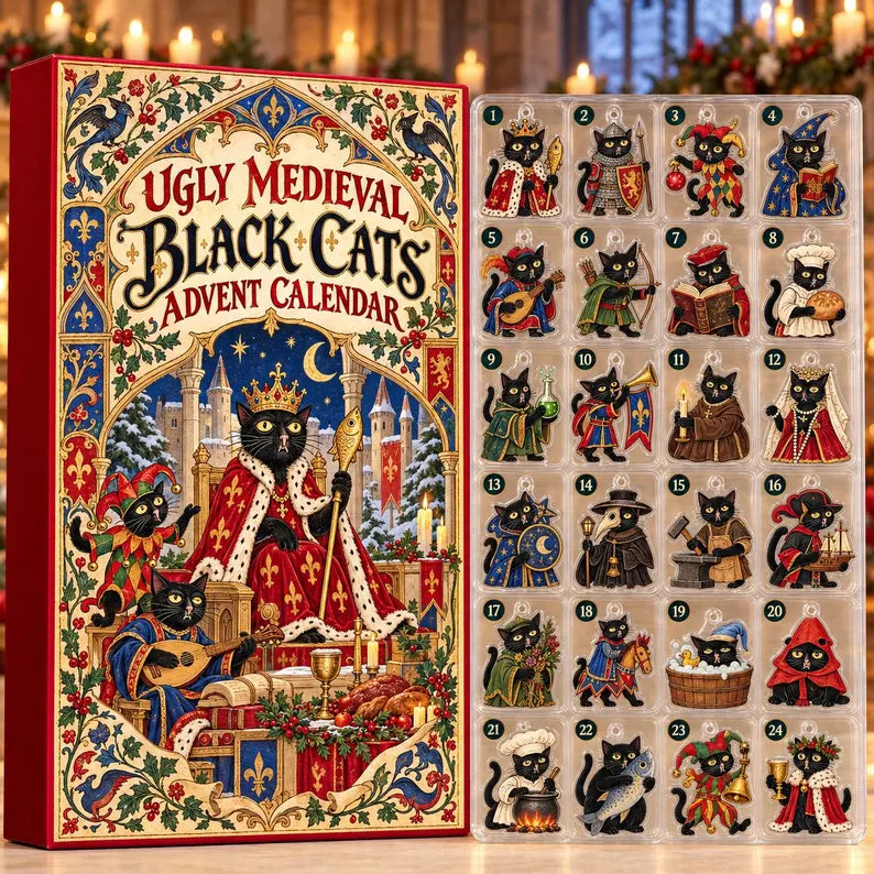 Ugly Medieval Black Cats Advent Calendar, 24 Acrylic Charms, Gothic Christmas Blind Box 4a14ed93-1ab8-4eff-8cf5-56a85c9217cb-dfghdr-1-.webp