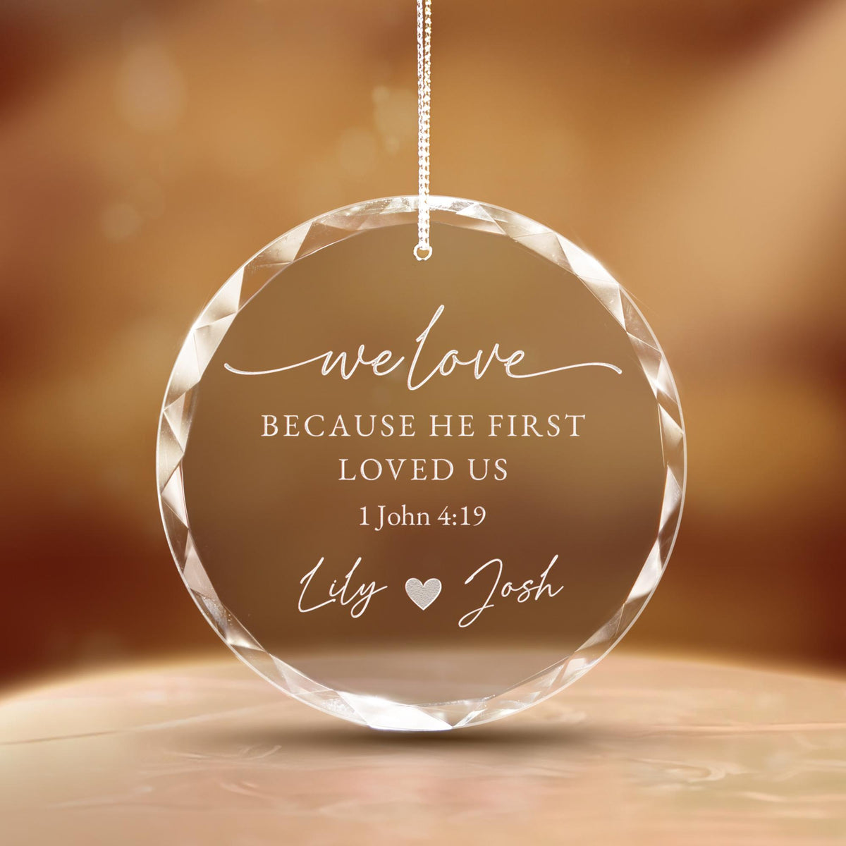 Personalized Christian Wedding Ornament, Custom Bible Verse Ornament, Our First Christmas Wedding, Couple Engagement Gifts