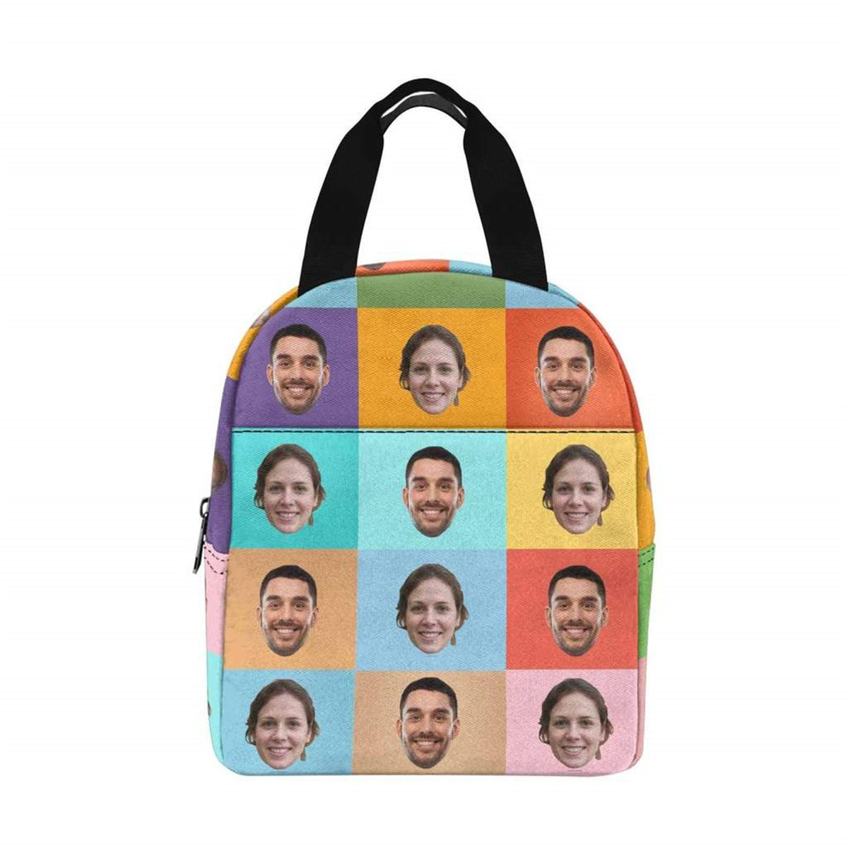 Custom Face Lunch Bag, Personalized Photo Lunch Bag with Pockets, Back to School Gift for Children