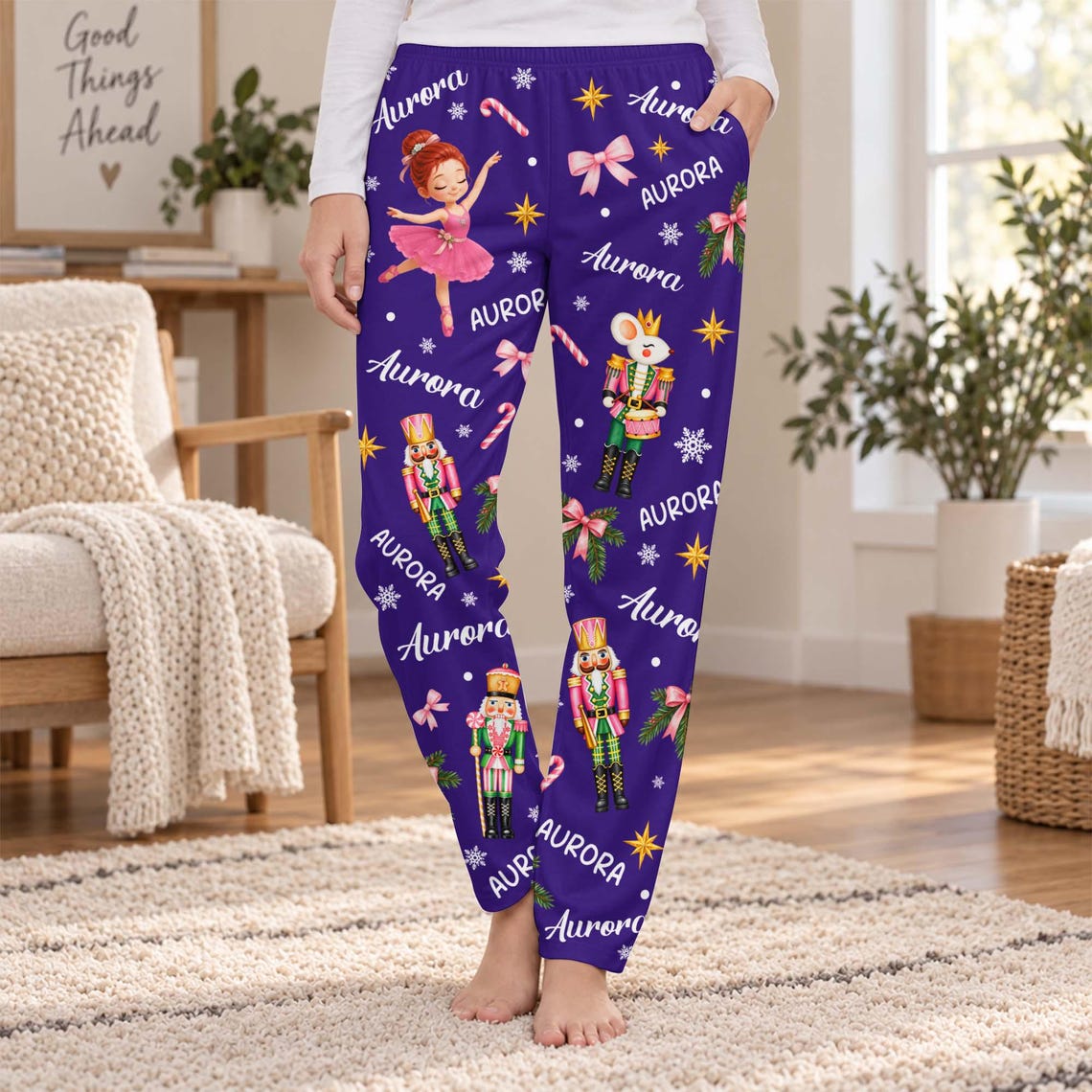 Personalized Ballerina Christmas Pajama Pants, Custom Name Nutcracker Lounge Pants, Ballet Dancer Gift 5a25c5e3-93c5-4e8a-9042-a9a79750585f-6.jpg