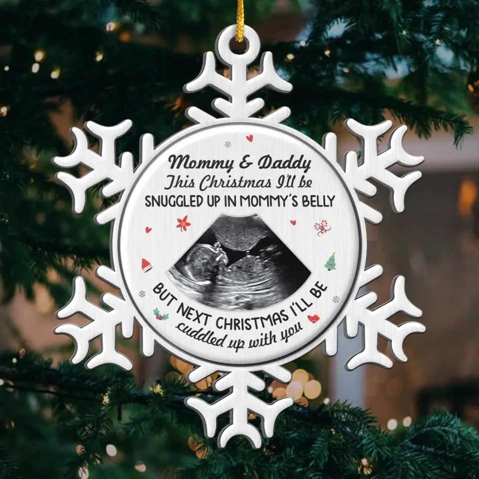 Custom Photo Bundle Of Joy For The Holidays - Family Personalized Custom Ornament - Metal Custom Shaped - Christmas Gift For Baby Kids, Newborn Baby