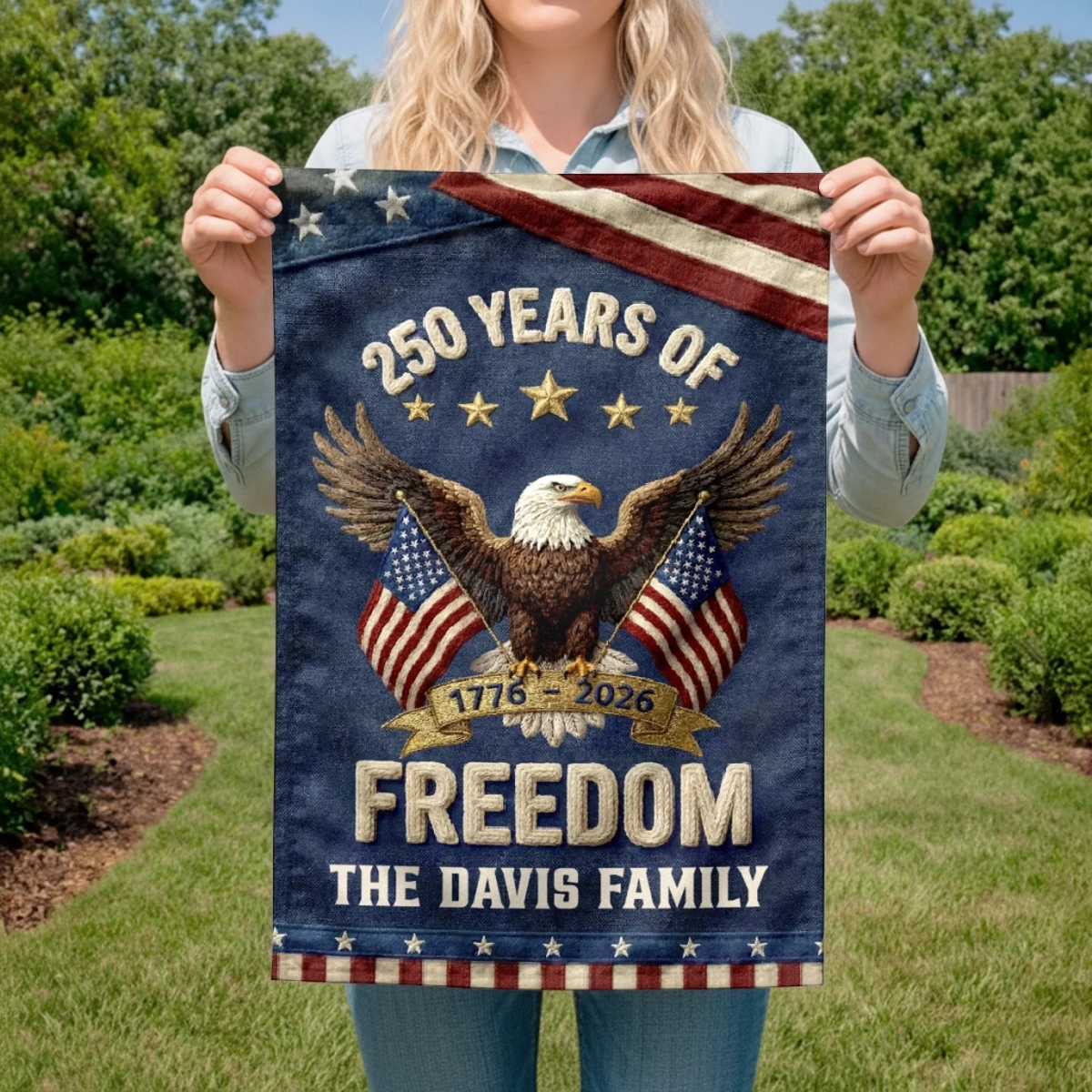 Custom Flag - Personalized America 250th Anniversary Gifts For Mom, Dad, Brother, Sister, Kids - Family Is Our Home