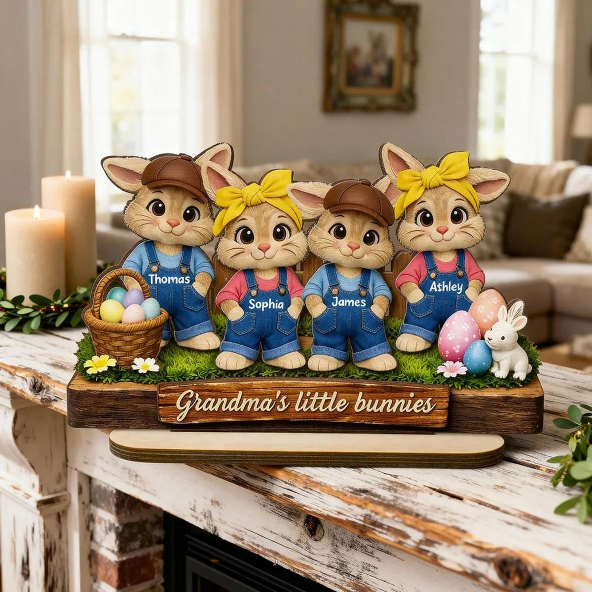 Personalized Grandma's Little Bunnies Wooden Plaque, Easter Gift For Grandma, Farmhouse Decor, Thanksgiving Plaque, Mothers Day