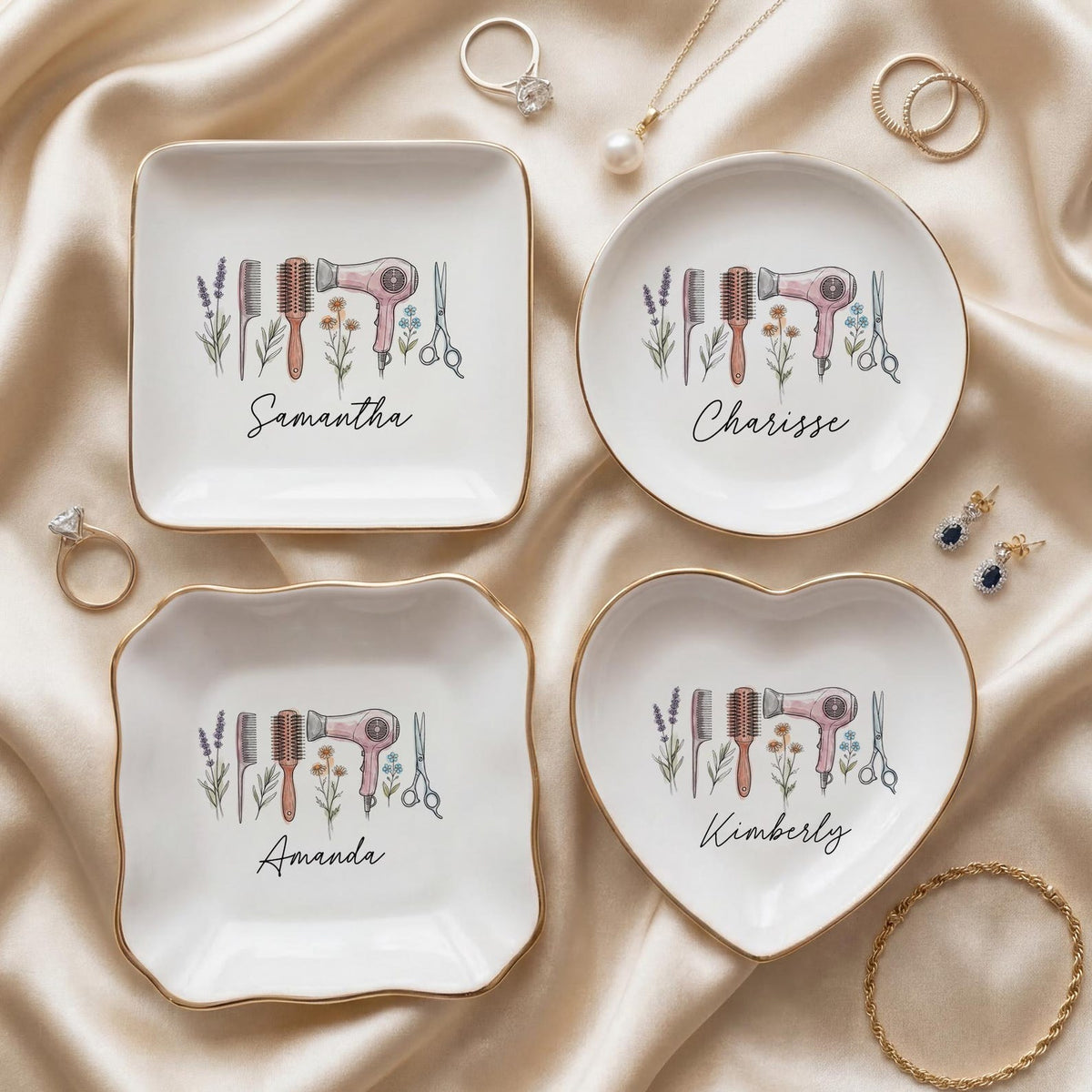 Personalized Hair Stylist Trinket Dish, Custom Hairdresser Gift, Ceramic Jewelry Holder with Name, Gift For Her 6ca48e11-c844-41ec-acca-5f13e00a030b-bn1.jpg