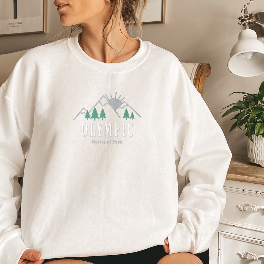 Olympic Sweatshirt, Olympic National Park, Embroidered Sweatshirt, National Park Sweater, Embroidered Sweater, Mountain Shirt