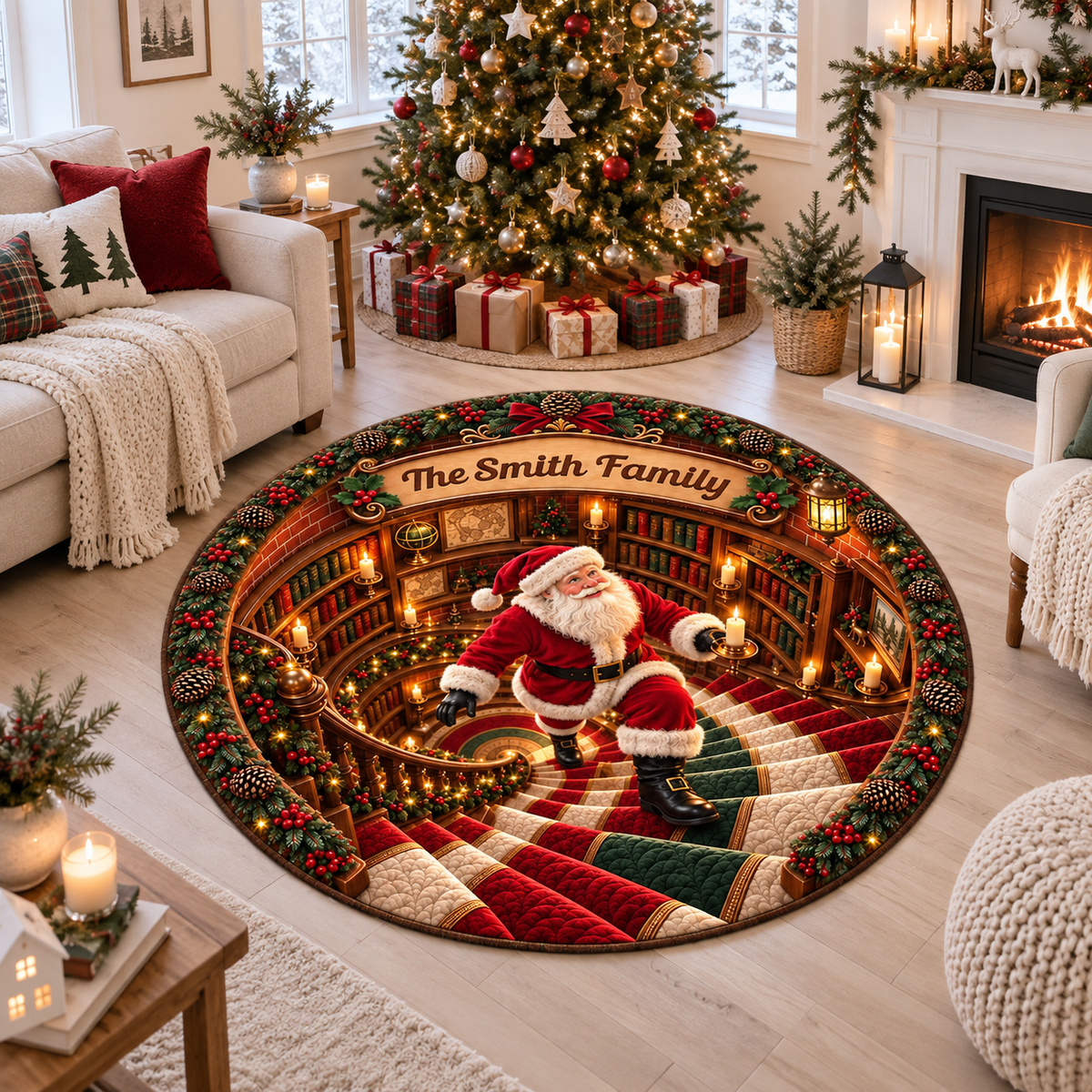 Personalized Santa Claus 3D Hole Round Area Rug, Custom Family Name Holiday Carpet, Optical Illusion Xmas Doormat Decor 7ebaf00f-8311-4292-9adf-0d81a1e02320-69a1dddf-ace4-47b0-a596-c3a97ff34703.png