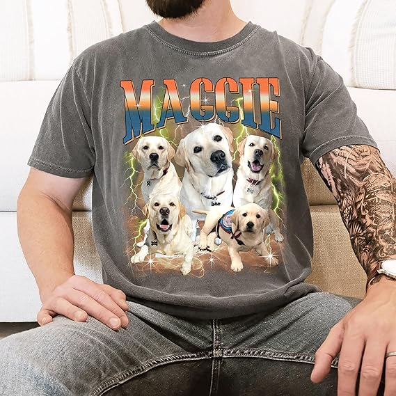 Custom Shirts Custom Bootleg Rap Shirt for Him Custom Face Shirt with Photo Pet Custom Tees Gift for Dog Cat Lover