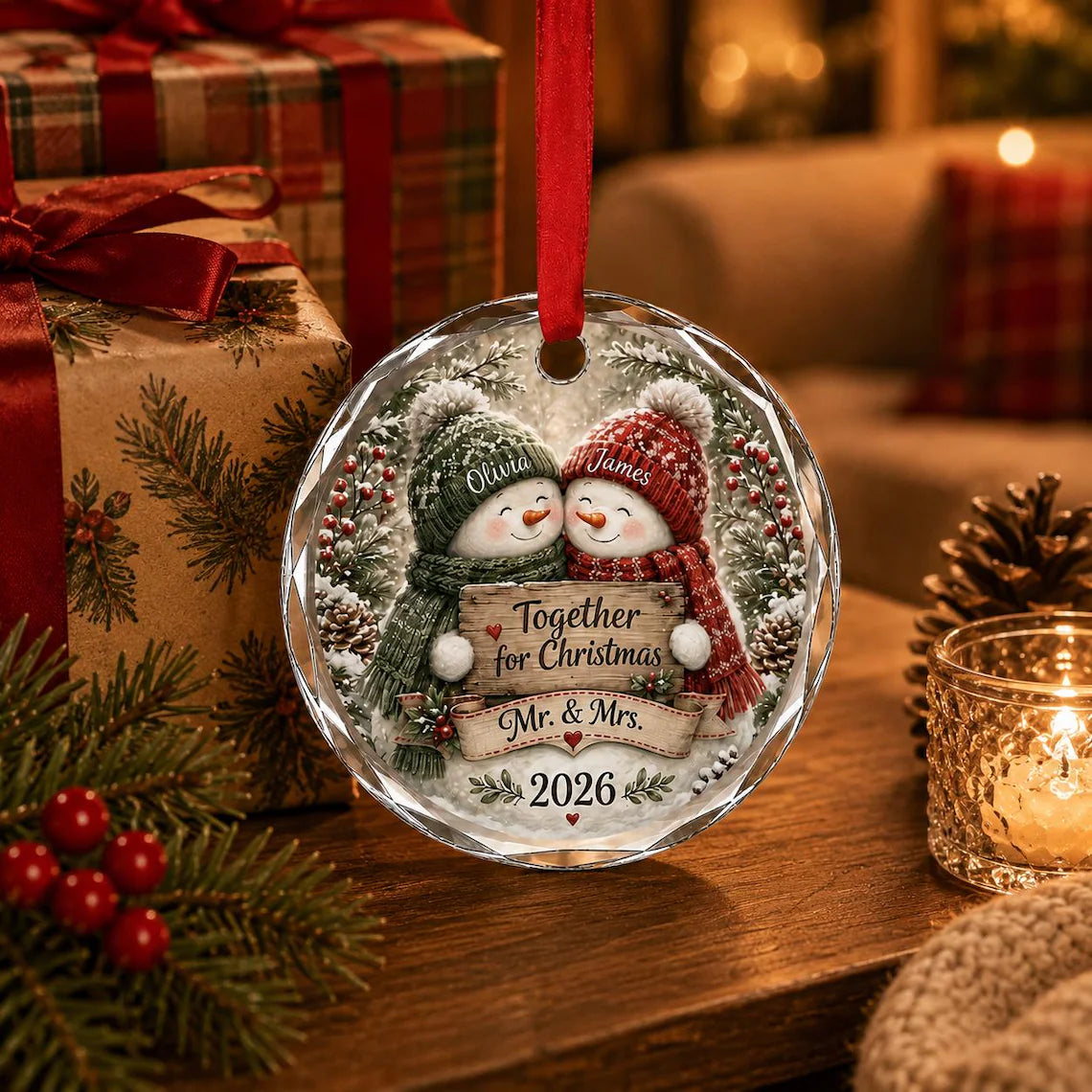 Personalized First Christmas Married Ornament, Newlywed Wedding Gift, Our 1st Christmas Mr & Mrs Keepsake 9d5f610c-73ab-401e-9604-1c738e63c50c-9.webp