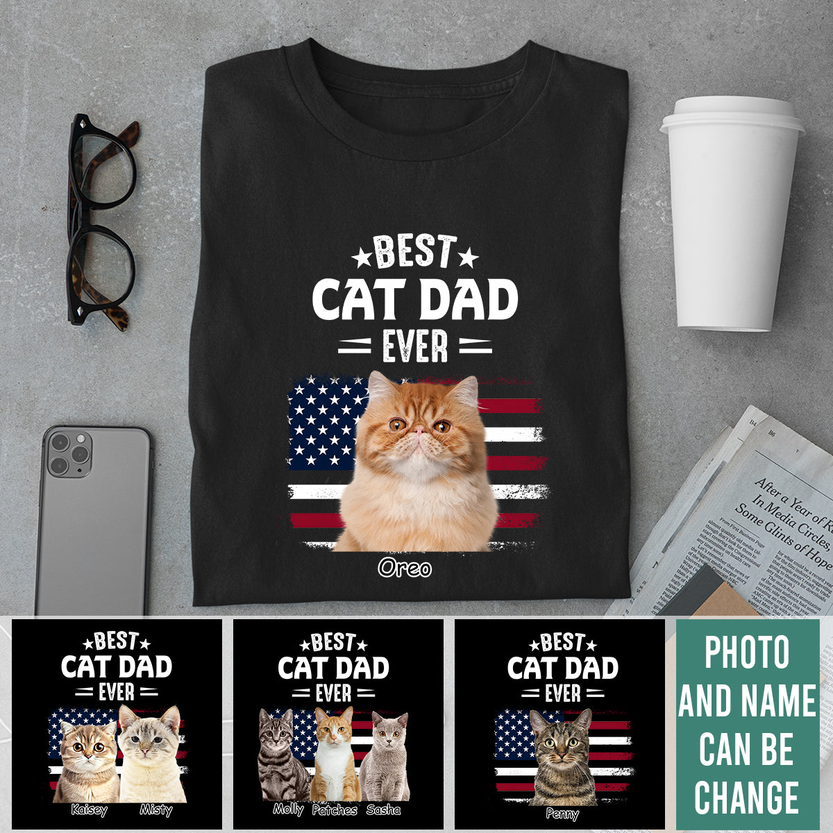 Best Cat Dad - Personalized Custom Photo Shirt Best-Cat-Dad---1.jpg?v=1710143763