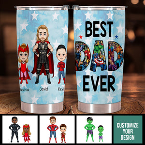 Best Dad Ever Superhero - Personalized Tumbler - Loving Gift For Father, Dad, Father's Day, Birthday Gift