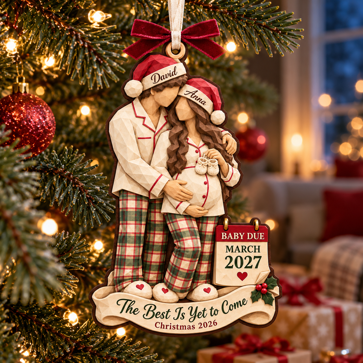 Personalized Pregnancy Announcement Christmas Ornament 2026 – The Best Is Yet to Come, Custom Names and Baby Due Date, Gift for Parents to Be a13043a7-79c8-4792-a498-10bc3f86ba02-Baby-Due-2027-Christmas-Ornament-1.png