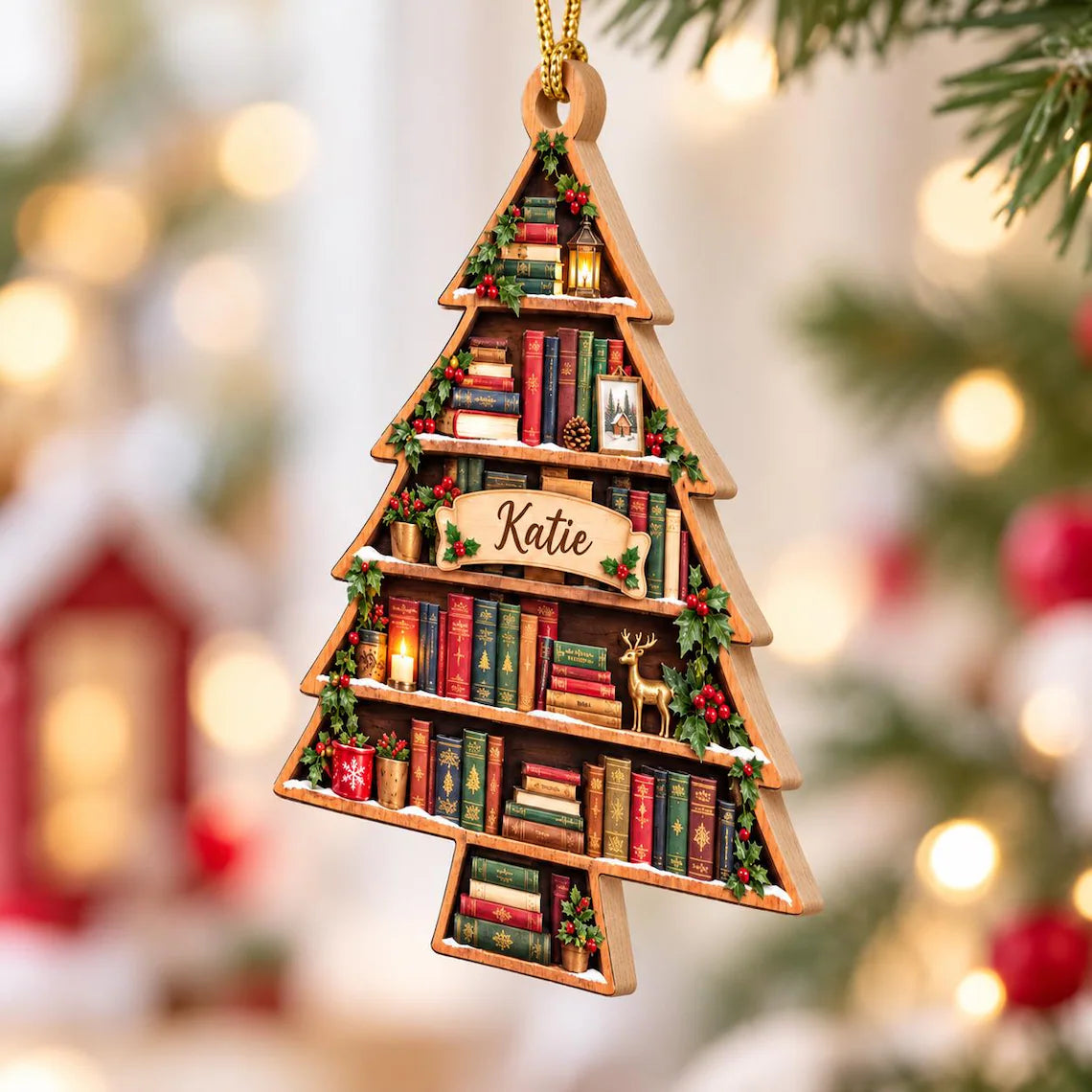 Custom Book Lover Christmas Tree Wood Ornament, Personalized Bookshelf Reader Decor 2026, Bookish Librarian Keepsake Gift ad2fa71f-ad17-4574-95c9-0a7e4bb46d58-7.webp