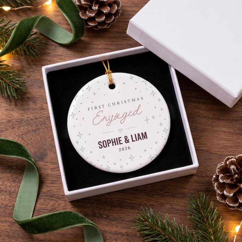 Personalized First Christmas Engaged Ornament, Custom Couple Bauble, Engagement Keepsake Gift, Newly Engaged Christmas Tree Decoration b10c61fc-ca5b-439d-a007-a33870fb9a7e-dfdf-3-.jpg