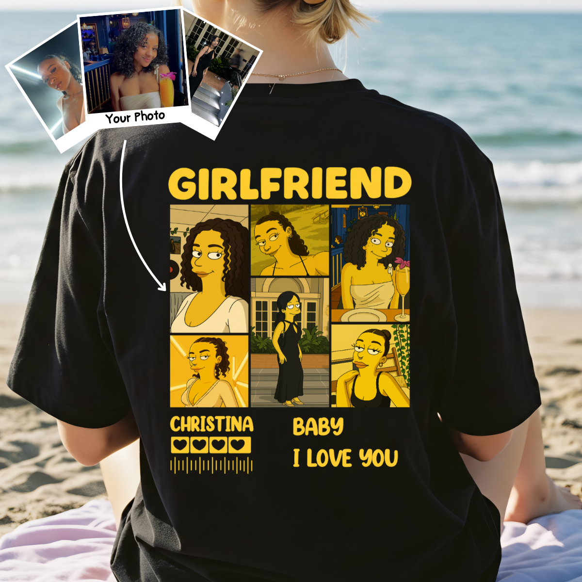 Girlfriend Simpsonized Photo Collage - Personalized Apparel - Gift For Girlfriend, Couple Gift