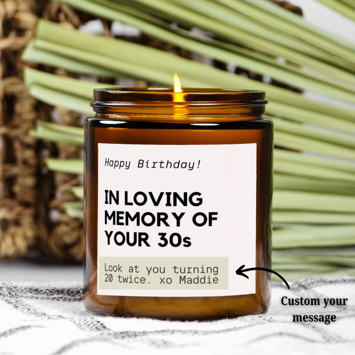 Funny 40th Birthday Gift, In Loving Memory Of 30s Candle, Personalized Funny Best Friend Birthday Present