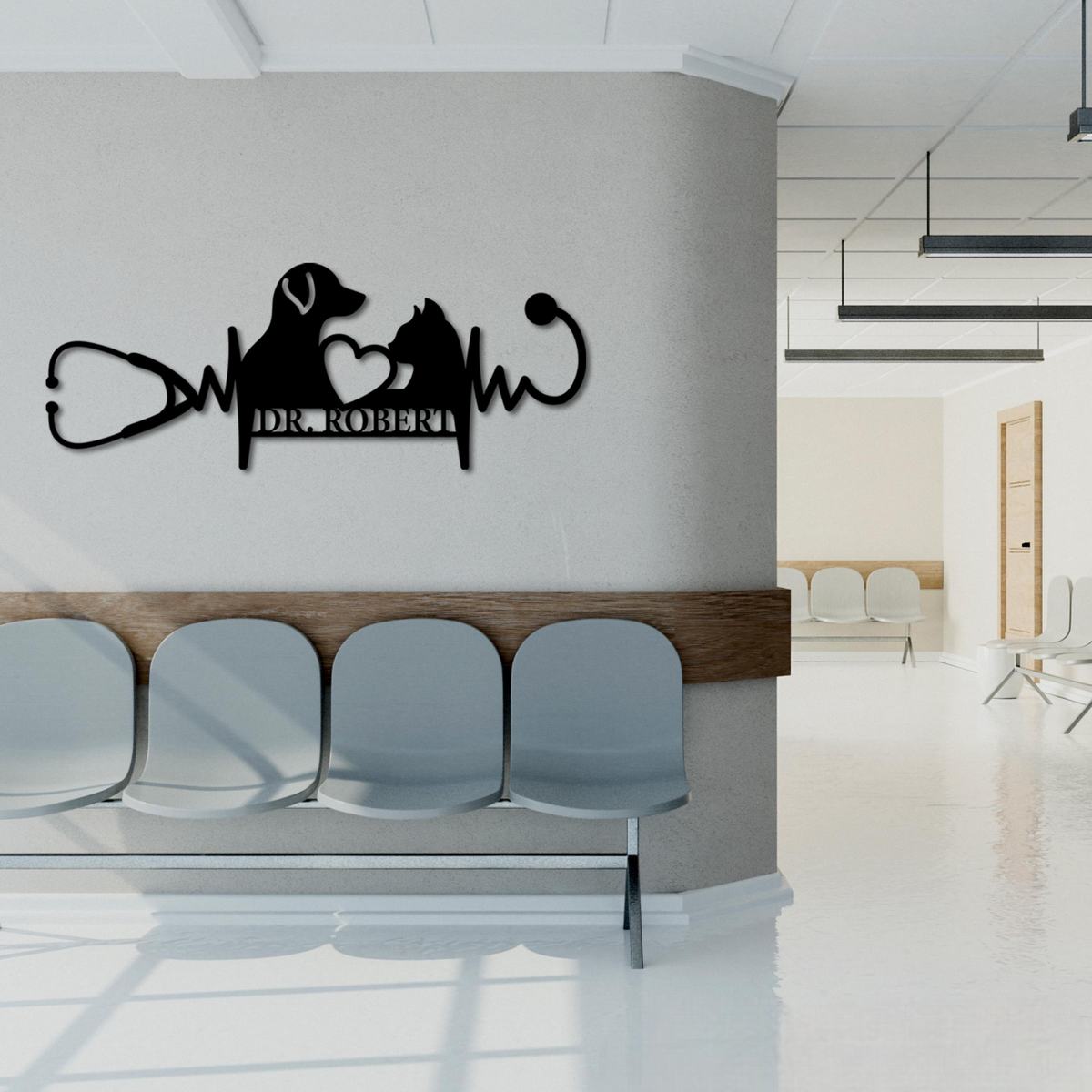 Personalized Vet Clinic Metal Wall Art, Gift For Veterinarian