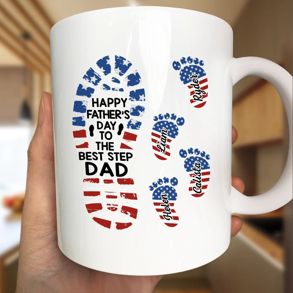 Stars And Stripes You Have Made My Life Better - Personalized Mug - 4th Of July Gift For Bonus Dad
