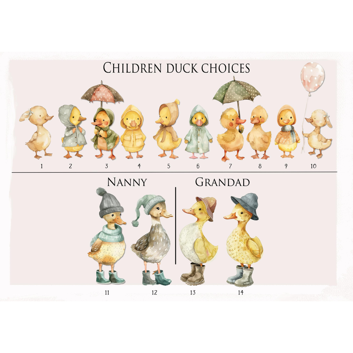 Nana Papa's Flocks, Gift For Grandma Grandpa, Duck Family Canvas, Mother's Day Wall Art Home Decoration