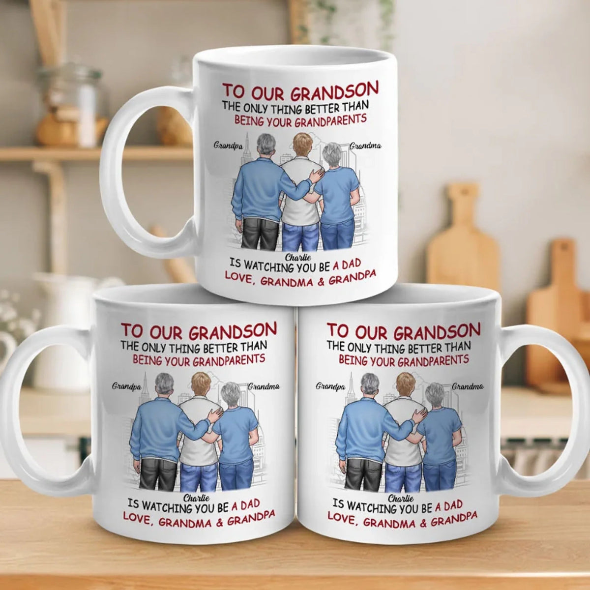 The Better Thing Is Watching You Being A Dad - Personalized Mug - Gift For Son On Father's Day From Mom & Dad, Grandparents