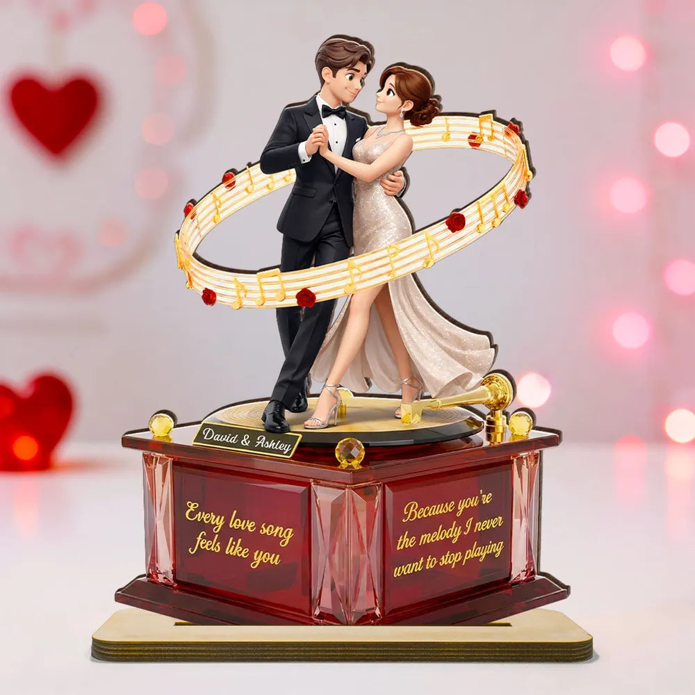 You're The Melody I Never Want To Stop Playing - Personalized Wooden Plaque - Valentine's Gift For Him, For Her, For Couple
