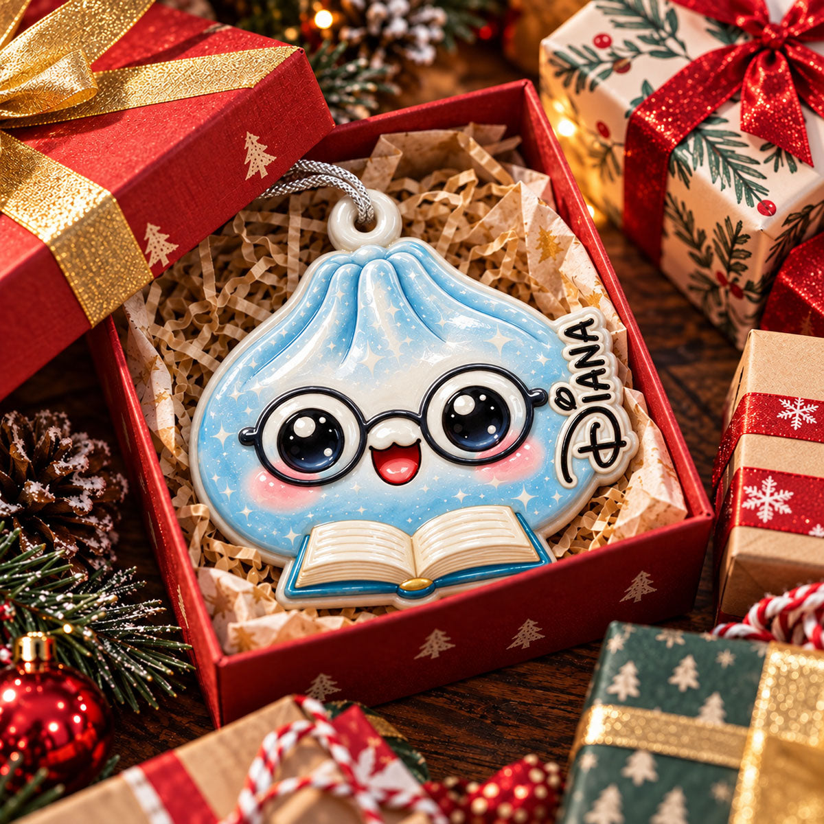 Cute Dumplings Family Christmas Funny Keepsake - Personalized Real 3d Ornament - Christmas Gift for Family