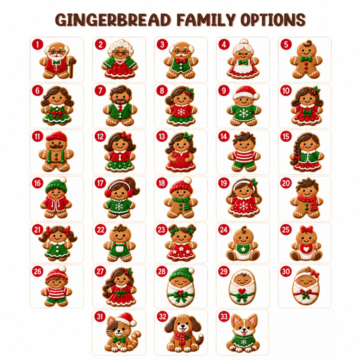 Personalized Christmas Gingerbread Family Ornament, Custom Family Members Gifts, Family with Dog Ornament, Family Keepsake, Grandma Gifts bc36e0d2-e7fd-42e0-87e2-79f02133efe3-cookie-option.jpg