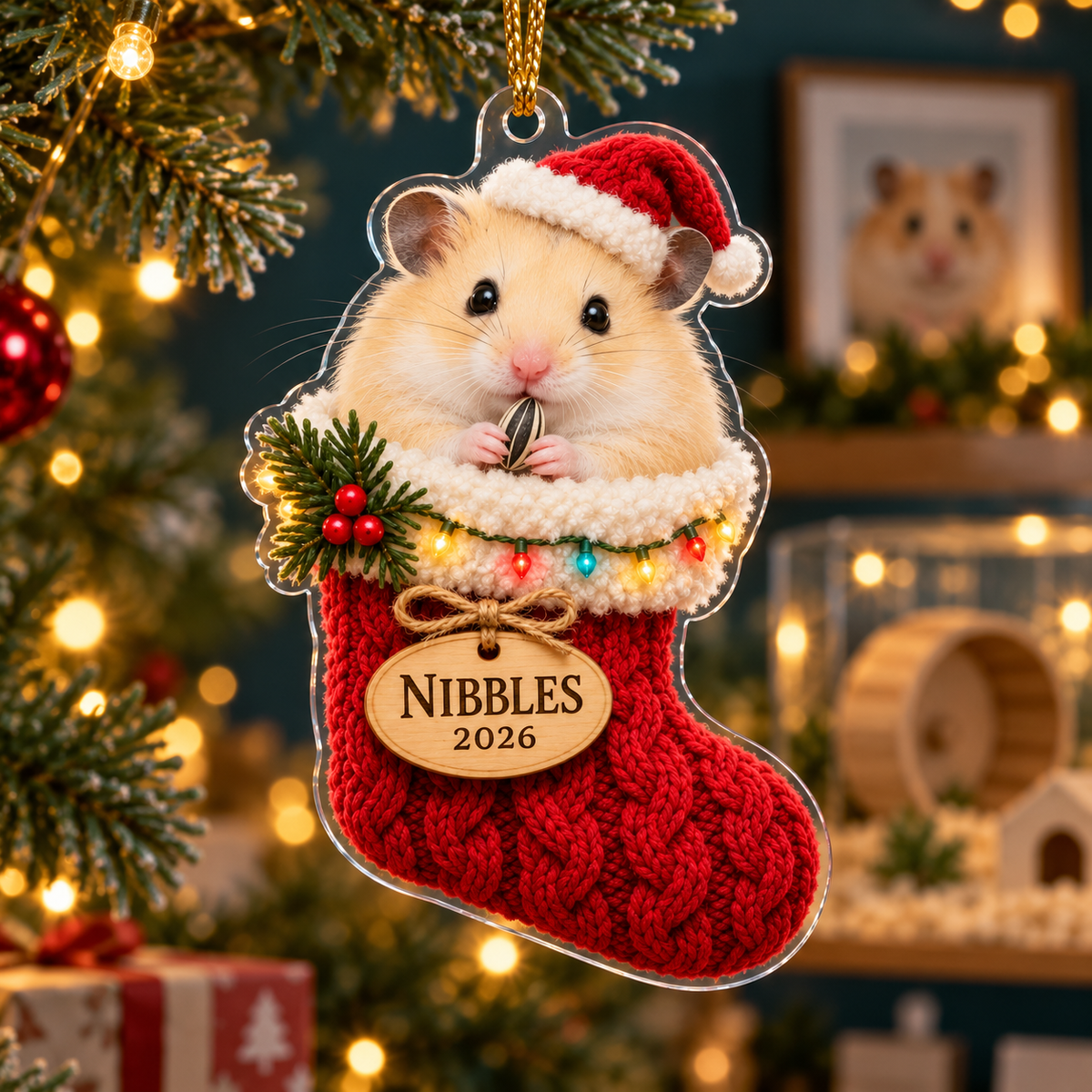 Personalized Hamster Christmas Ornament – Custom Name & Year, Hamster in Stocking Keepsake, Christmas Gift for Hamster Lovers c53475c7-67ec-4fbe-8317-4ba2e182a16f-Cream-hamster-Christmas-stocking-ornament-2.png