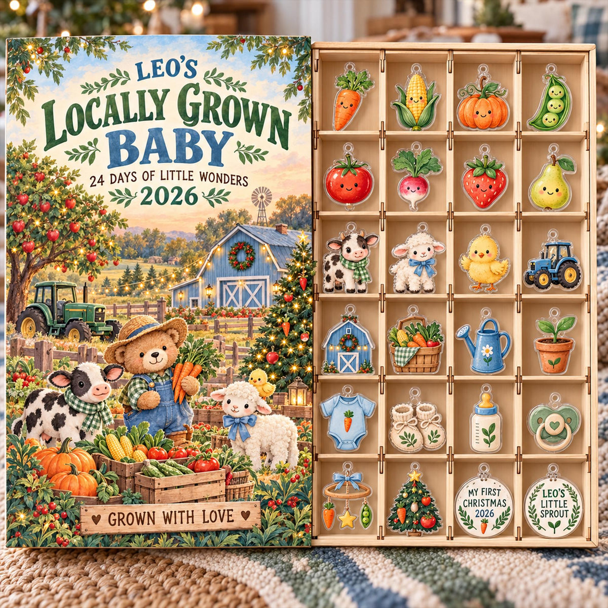 Personalized Farm Advent Calendar 2026, Locally Grown Baby Countdown, 24 Day Christmas Ornament Set, Farm Theme First Christmas Gift c9a26f30-a179-4f0f-ab5a-8a6ca8754d35-il_fullxfull.8651023425_g1es.jpg