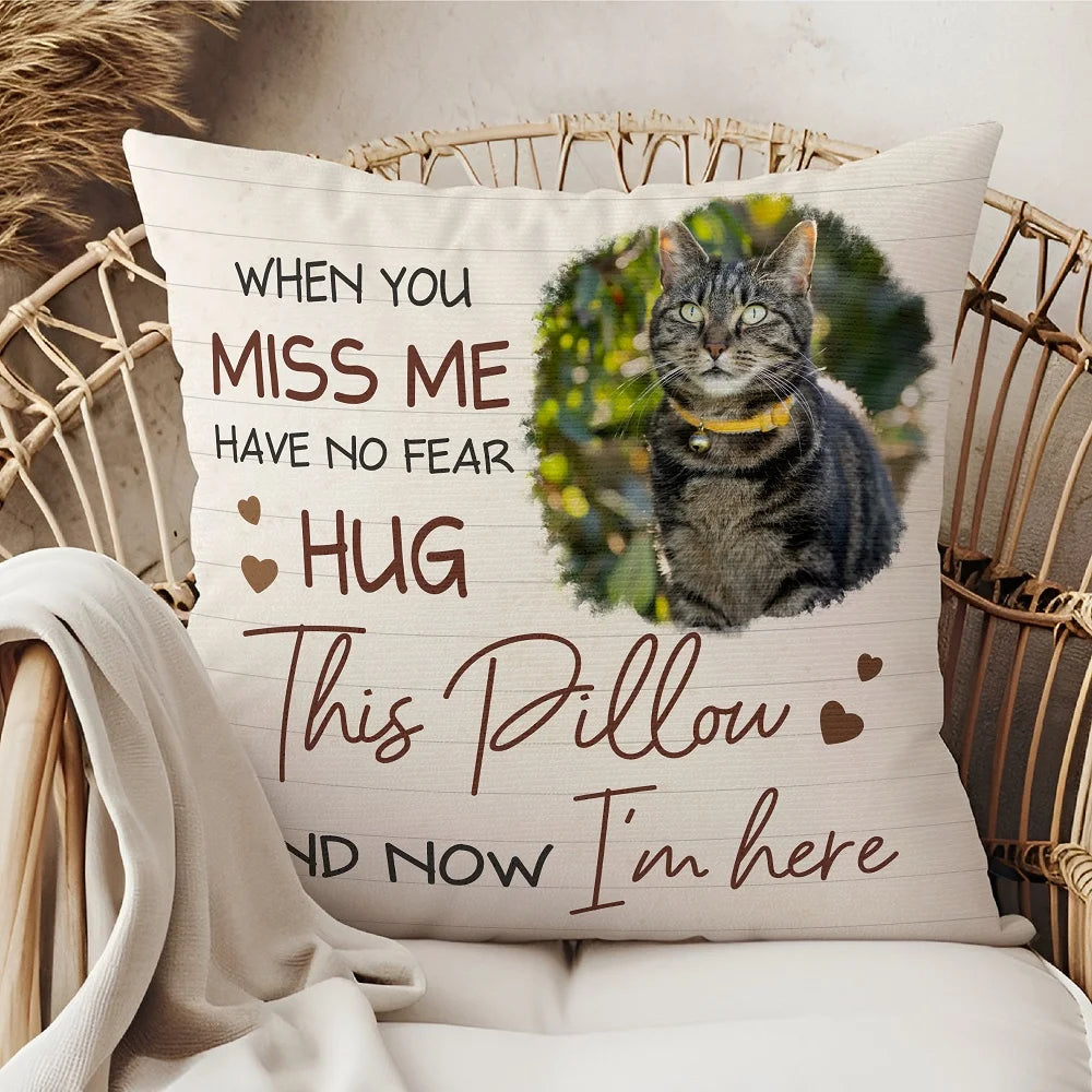 Personalised I Am Here Photo Memorial Pillow Cover Home Decor Sympathy Sentimental Commemorative Gift for Women Men