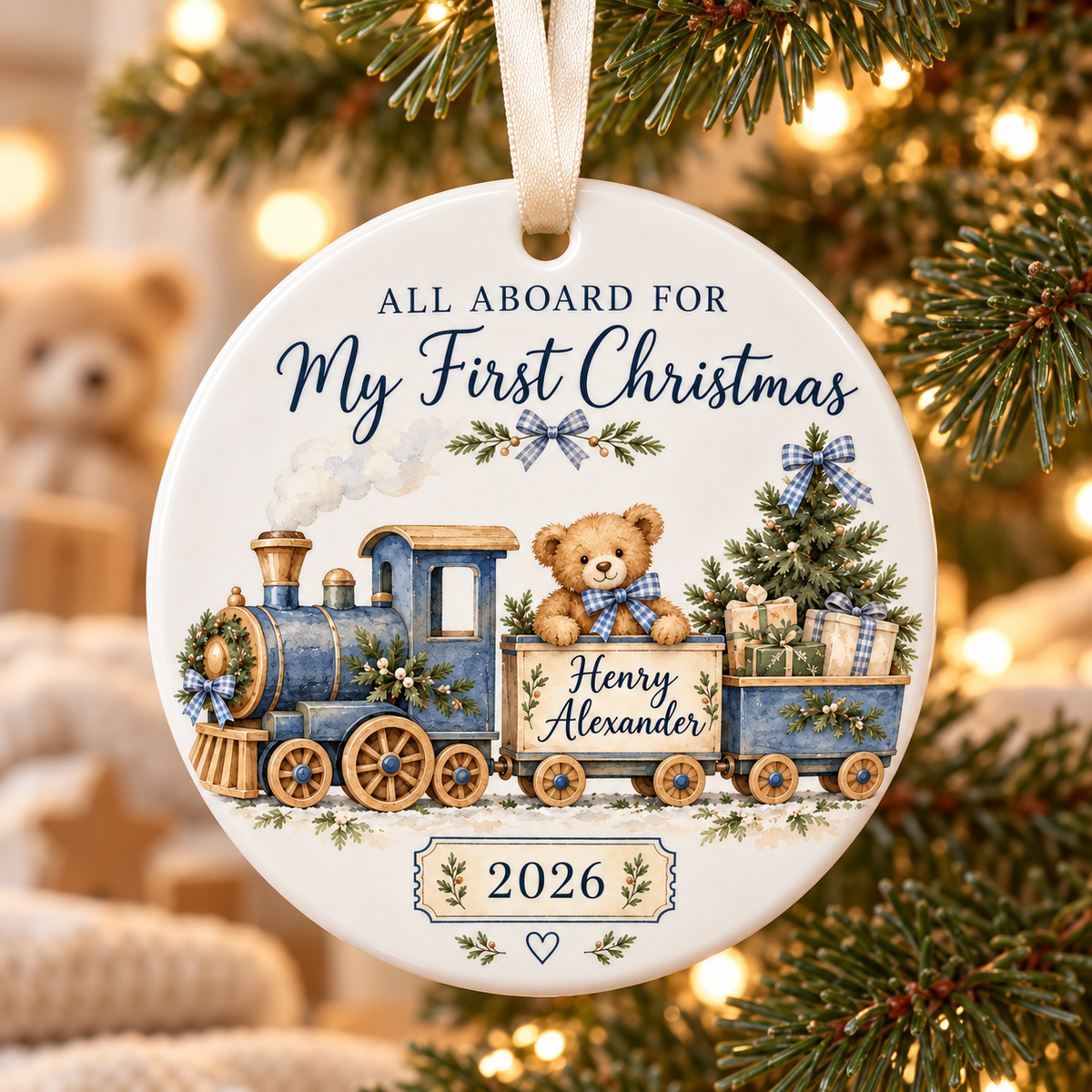 Personalized Baby’s First Christmas Ornament 2026, Blue Train & Teddy Bear, Custom Name Keepsake, Baby Boy Gift for New Parents de5ee068-186a-48b8-9ed8-dc99d5d1d3aa-Henry-Alexander-s-First-Christmas-Ornament-3.png