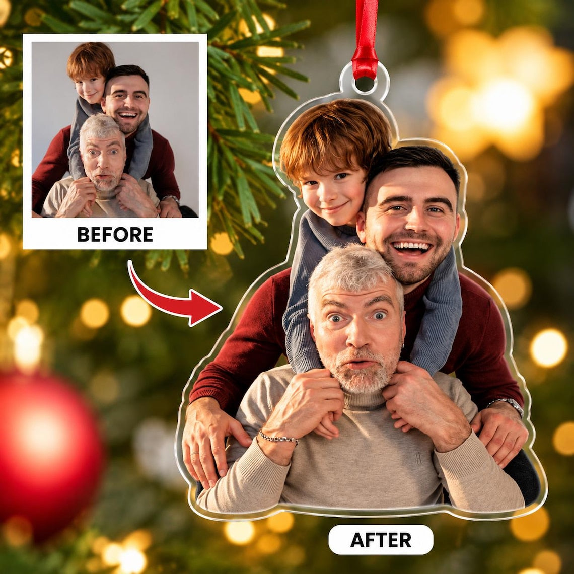 Custom Family Photo Acrylic Christmas Ornament, Personalized Picture Acrylic Ornament, Family Keepsake Gift, Custom Holiday Tree Decoration e28f8c4d-ba33-4a61-a5d1-386842131634-5.jpg