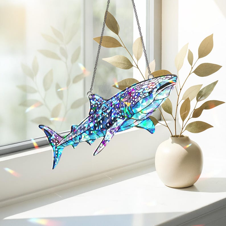 Whale Shark Acrylic Hologram Window Hanging, Ocean Animal Suncatcher Decor, Iridescent Sea Life Sun Catcher, Beach Lover Gift, Unique Decor e934a675-1a0f-4aac-8bdf-000fccbc847f-s1.jpg